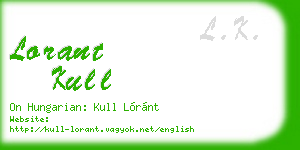 lorant kull business card